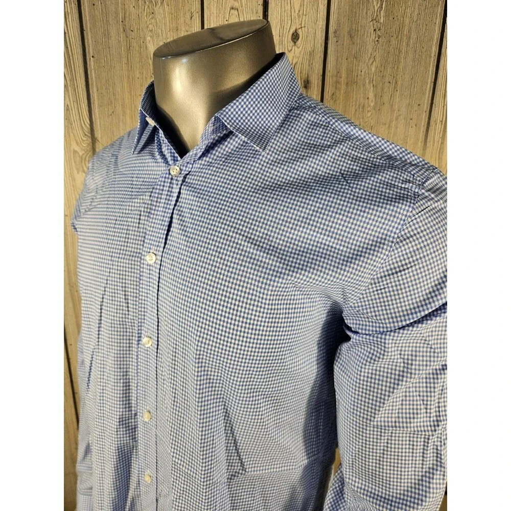 HUGO BOSS Elisha Slim Fit Blue Check Long Sleeve Casual Shirt 2XL